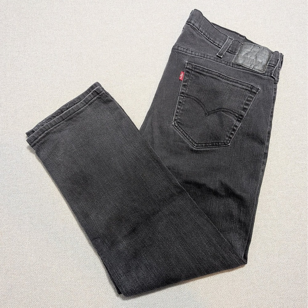 Levi's 559 Mens 40x30 Black Relaxed Straight Stretch Denim Jeans Pants Comfort